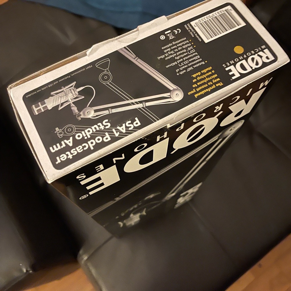 COPY - Rode microphone arm and microphone, box only, brand new